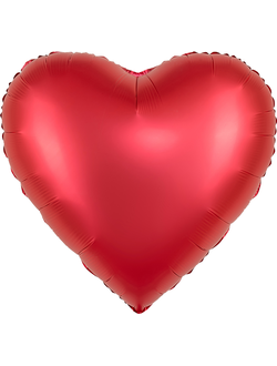 Шар 30"/76 см Сердце, Красный, Сатин, Китай