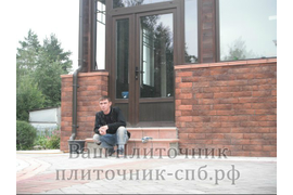 Коттеджный поселок "Парквэй". Облицовка стен клинкерной плиткой.