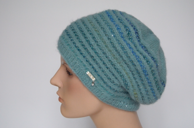 Берет бирюзовый вязаный Vizio Италия 6713 В