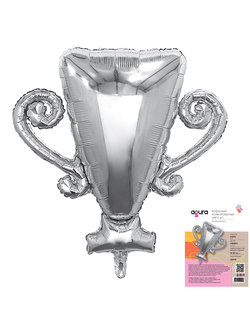 Кубок серебряный, фольгированный шар  36"/91 см
