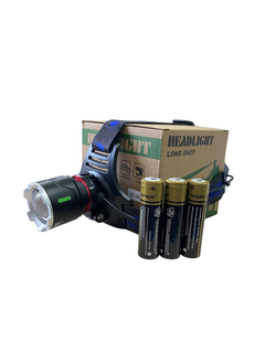 Фонарь налобный #MX-A40 3 акум. бат, провод (холодный свет)