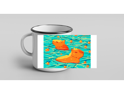 Кружка металлическая эмалированная Капибара, Kapibara-san №14