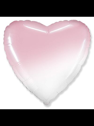 Фольгированное сердце с гелием "Нежный градиент" розовый 45см