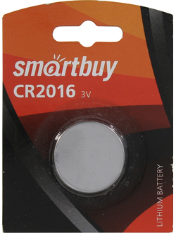 Батарейка CR2016 литиевая Smartbuy SBBL-2016-1B 3V 1 шт