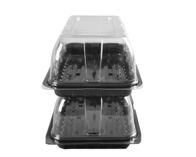 Контейнер крышка-дно пластик (крыш-дно, прозр/черн), 240*130*110мм
