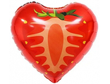 Шар (18&#039;&#039;/46 см) Сердце, Клубника, Красный, 1 шт.