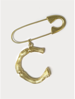 (АРТИКУЛ: 10085/50) БРОШКА ЖЕНСКАЯ, "БУЛАВКА" С ПОДВЕСКОЙ, ЗОЛОТИСТЫЙ МЕТАЛЛ