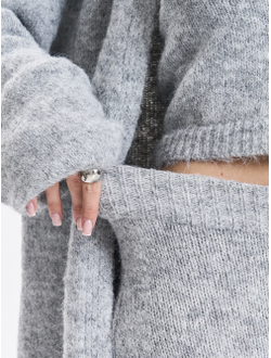 Костюм вязаный трикотажный теплый 3 в 1 юбка топ кардиган