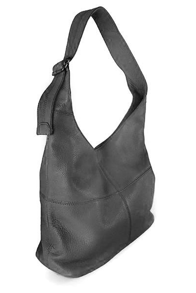 (АРТИКУЛ: 9996/1/9) СУМКА МЕШОК, БОЛЬШАЯ, НАТУРАЛЬНАЯ КОЖА, ТЕМНО-СЕРАЯ, ЧЕРЕЗ ПЛЕЧО