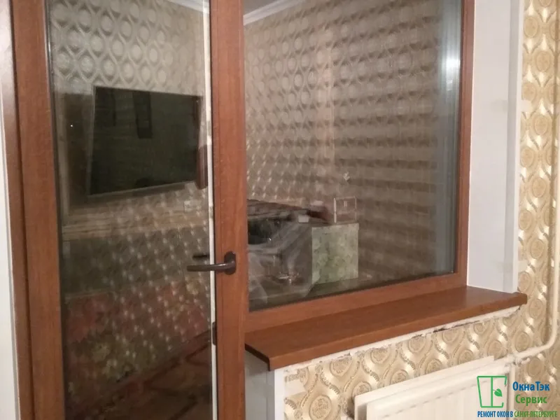 Ламинированный балконный блок