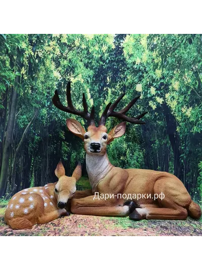 Олень лесной 46*40см   2,1кг   полистоун Россия 3078/012461*