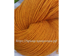 Кавказская пряжа в две нити кручения горчица