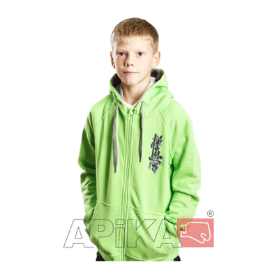APIKA Детская ТОЛСТОВКА с вышивкой символики с капюшоном на молнии