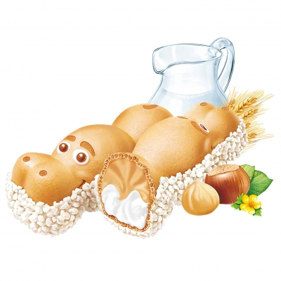Бисквит Kinder Happy Hippo Hazelnut с фундучным кремом