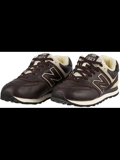 New Balance 574 Brown Leather с мехом