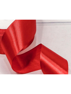 Лента атласная 38мм (26, красная), 22,9м