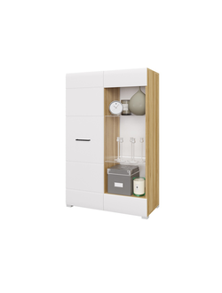 Ненси стеллаж Крафт Золотой/Белый глянец