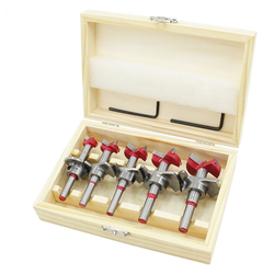 Комплект сверл форстнера с ограничителями (5 шт.) в деревянной коробке