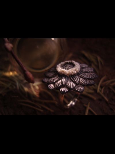 Кольцо-цветок &quot;Ночная Снежинка&quot;