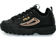 Кроссовки FILA DISRUPTOR II METALLIC ACCENT Черно-золотые женские (36-41)