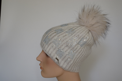 Шапка с помпоном Vizio 1005 CP Италия белая