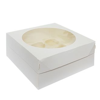 Коробка на 9 капкейков с/о ПРО (белая), 250*250*100мм