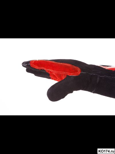 Краги спилковые черные Drago усиленные с подкладом, нить KEVMAX