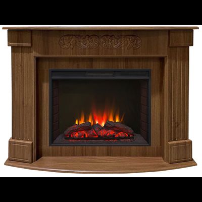 Электрокамин Венеция орех с очагом Sparta 25.5 LED