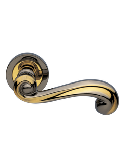 Дверные ручки Morelli Luxury PLAZA ROK Цвет - RHODIUM/ЗОЛОТО 24К