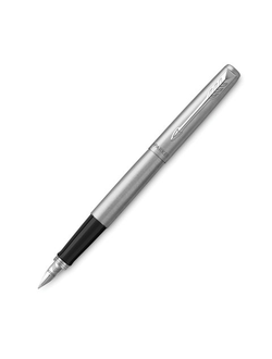 Ручка подарочная перьевая PARKER "Jotter Stainless Steel CT", серебристый корпус, нержавеющая сталь, синяя, 2030946