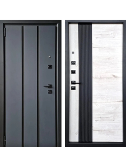 STEEL ART (СТИЛ АРТ) МЕЛИТОПОЛЬ. МОДЕЛЬ 278.  ОЦИНКОВАННЫЙ СТАЛЬНОЙ ЛИСТ, цвет ГРАФИТ/ КАНАДСКИЙ ДУБ АРКТИК