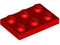 Plate 2 x 3, Red (3021 / 302121)
