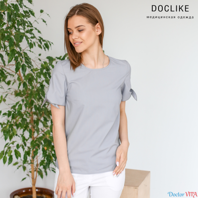 БЛУЗА DOCLIKE DL417 Серая