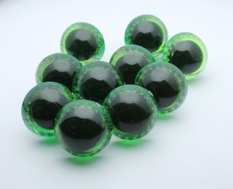 Глаза живые зеленые с лучиками, диаметр 16 мм, 1000 шт (Оптом)