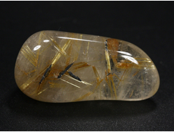 Кварц с рутилом (рутиловый), галтовка, Бразилия (34*16*12 мм, 10,8 г) №35194