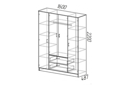 Квадро шкаф Венге/Лоредо