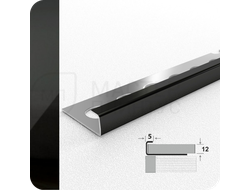 Профиль окантовочный для плитки Лука К 12НСЗ(304).2700.015 Зеркало черный