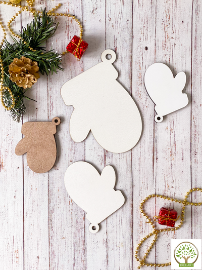 Ёлочное украшение "Варежка" 10х13 см/МДФ т. 6 мм