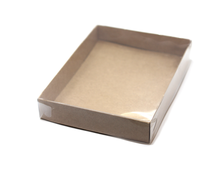 Коробка для конфет 140х105х25 мм, крафт с прозрачной крышкой