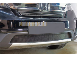 Защита радиатора для Honda Pilot 2018- (2 части) black верх