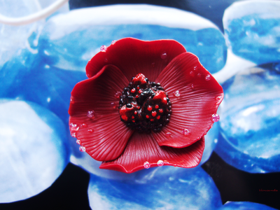 Кольцо-цветок "Маквушка, лягушачий мак"