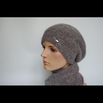 Серый с фуксией берет Vizio Италия 8023 (6926 )