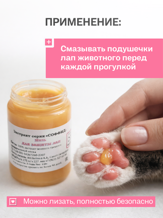 МАЗЬ ДЛЯ ЗАЩИТЫ ЛАПОК ДЛЯ КОШЕК 100 ГР.