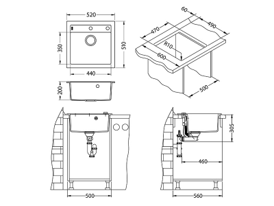Мойка Alveus Formic 20 галька