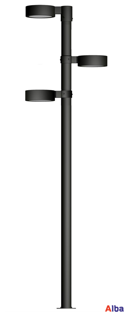 Фонарь RONDO тройной 400мм с опорой садово-парковый 4 м