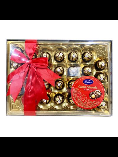 НАБОР КОНФЕТ ШОНИЗ ГОЛД (FERRERO) В ПРОЗРАЧНОЙ ПЛАСТИКОВОЙ УПАКОВКЕ, ТОРГОВОЙ МАРКИ "SHONIZ"