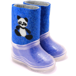Валенки детские синие с пандами
