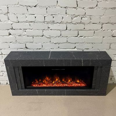 Линейный электрокамин Лайн GR-MR с очагом Vision 42 LOG LED
