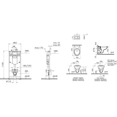 466136 Комплект ИНСТАЛЯЦИЯ FIT (унитаз, сидение DP SC + инсталяция, кнопка хром) NORM-VitrA