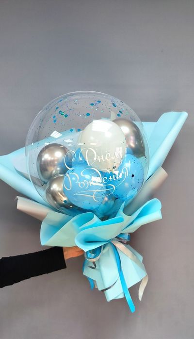 Шар в букете &quot;Небесный&quot;